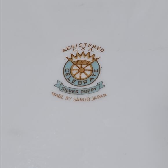 Silver Poppy (Scalloped) by Sango 11" Vegetable Bowl - Picture 6 of 6